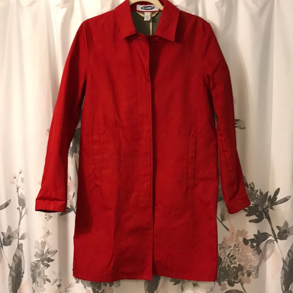 Red trench coat